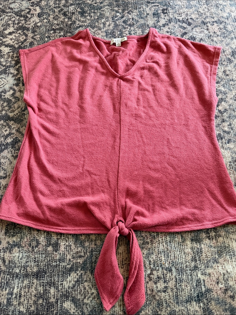 Green Envelope Rose Tie-Front V-Neck Crop Top
